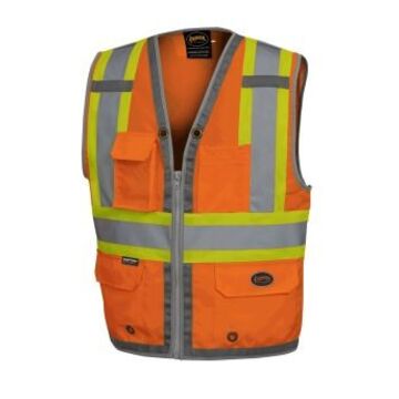 Safety Vest High-visibility Surveyor, Orange, Polyester, Class 2