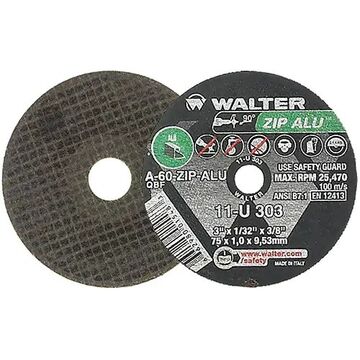 3x1/32x3/8 Zip Alu Cutting Wheel Aluminum Oxide