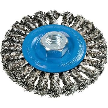 Wire Wheel Brush, 4 in dia Brush, Knot-Twisted