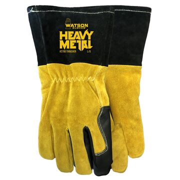 Welding Gloves, Gold Cowsplit Palm, Tan