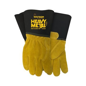 Welding Gloves, S, Elk Split Leather Palm, Tan/Black