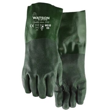 Gants à usage général résistants aux produits chimiques, vert, manchette, extérieur en jersey de coton doux