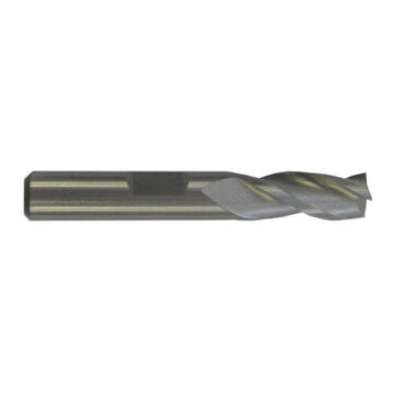 Short End Mill Cutter, Tin Coated FC3 Cobalt, 5/32 in x 1-9/32 in
