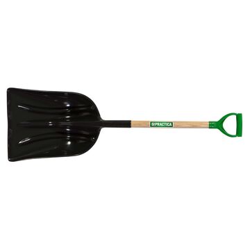 Grain Scoop, Polypropylene Blade, Wood Handle, Curved D-Grip