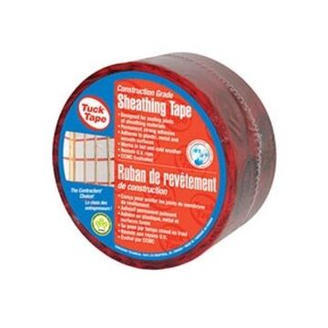 Construction Grade Sheathing Tape, 55 m lg, 60 mm wd, 3 mil thk, Polypropylene, Red