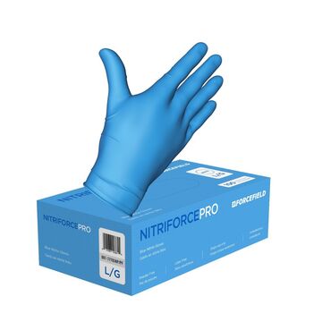 Gants jetables, Bleu, Nitrile