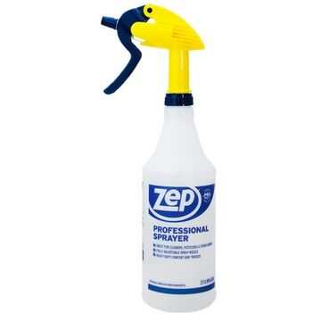 Spray Bottle, 32 oz, White, Yellow