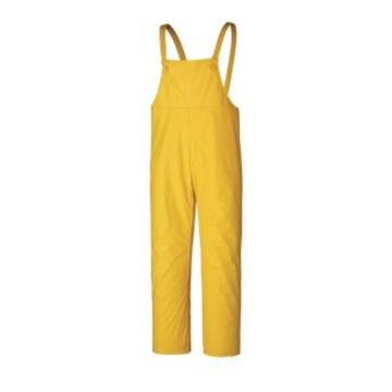 Pantalon de pluie imperméable à bavette, jaune, polyester, polyuréthane