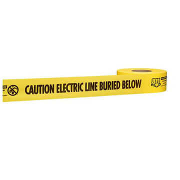 Non-Detectable Standard Barricade Tape, Yellow/Black, 6 in x 1000 ft x 4 mil