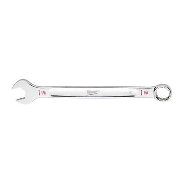 Combination Wrench, SAE, 1-1/8 in, Vanadium Steel, Chrome, 12, I-Beam, 1.84 lb