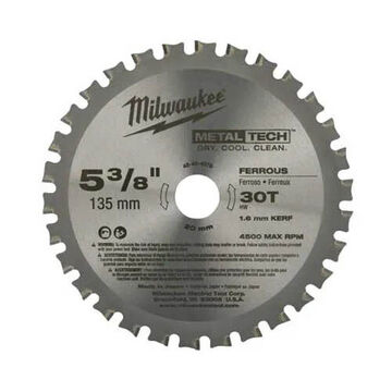 Circular Saw Blade, Carbide, 5-3/8 in, 30 Teeth