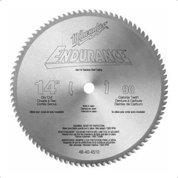 Circular Saw Blade, Carbide, 14 in, 90 Teeth