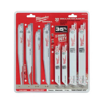 Reciprocating Saw Blade Set, Bi-Metal, 0.05 in, White