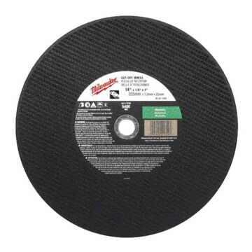 Wheel General Purpose, Type 1 Cut-off, Aluminum Oxide, 5400 Rpm, 1 In, 14 In X 1/8 In