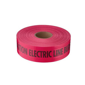 General-Purpose Barricade Tape, Red/Black, 3 in, 1000 ft, 7 mil
