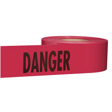 General-Purpose Barricade Tape, Red/Black, 3 in x  1000 ft x 2 mil