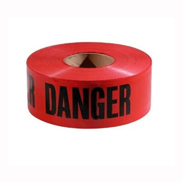 Contractor Grade Barricade Tape, Red/Black, 3 in x 1000 ft x 3 mil