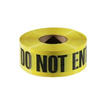 Contractor Grade Barricade Tape, Yellow/Black Ink, 3 in x 1000 ft x 2 mil