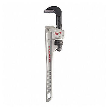 Pipe Wrench Straight, Aluminum Handle, Alloy Steel Jaw, 2 In X 14 In