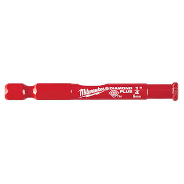 Scie cloche, revêtement diamant, rouge, 1/4 pouce x 0.55 pouce