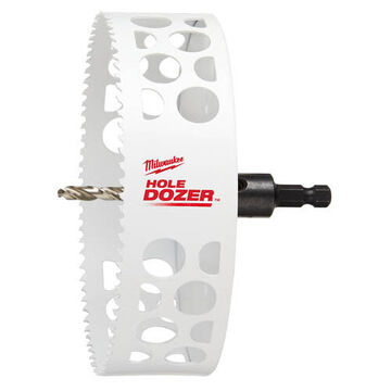 Hole Saw Durable Carbon Steel, White, 6 In, With Arbor