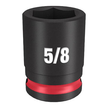 Standard Length Impact Socket, Black Phosphate Forged Steel, Square, 5/8 in, 3/8 in x 1-17/64 in, 6 Point