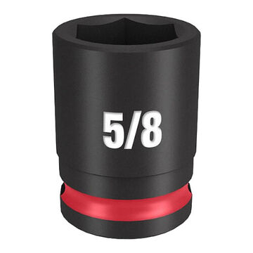 Socket Standard Length Impact, Black Phosphate Forged Steel, Square, 5/8 In, 3/8 In X 1-17/64 In, 6 Point