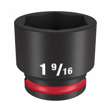 Socket Standard Length Impact, Black Phosphate Forged Steel, Square, 1/2 In X 1-57/64 In, 6 Point
