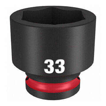 Socket Standard Length Impact, Black Phosphate Forged Steel, Square, 1/2 In X 1-47/64 In, 6 Point