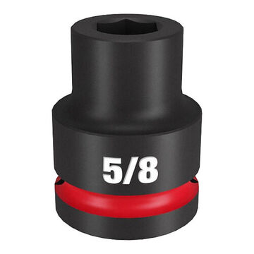 Standard Length Impact Socket, Black Phosphate Forged Steel, Square, 5/8 in, 3/4 in x 2-3/32 in, 6 Point