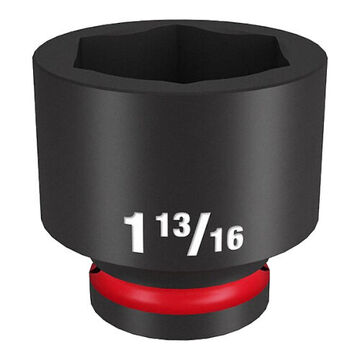 Socket Standard Length Impact, Black Phosphate Forged Steel, Square, 3/4 In X 2-7/16 In, 6 Point