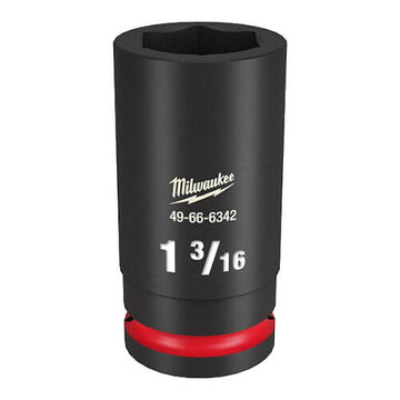 Socket Deep Length Impact, Black Phosphate Forged Steel, Square, 1-3/16 In, 3/4 In X 3-35/64 In, 6 Point