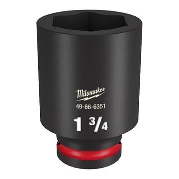 Socket Deep Length Impact, Black Phosphate Forged Steel, Square, 1-3/4 In, 3/4 In X 2-9/16 In, 6 Point