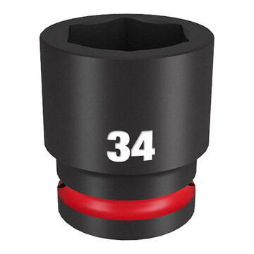 Standard Length Impact Socket, Black Phosphate Forged Steel, Square, 3/4 in x 2-15/64 in, 6 Point
