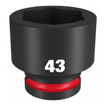 Socket Standard Length Impact, Black Phosphate Forged Steel, Square, 3/4 In X 2-9/32 In, 6 Point