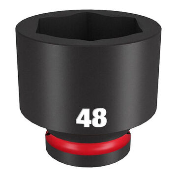 Standard Length Impact Socket, Black Phosphate Forged Steel, Square, 48 mm, 3/4 in x 2-9/16 in, 6 Point