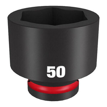 Standard Length Impact Socket, Black Phosphate Forged Steel, Square, 50 mm, 3/4 in x 2-9/16 in, 6 Point