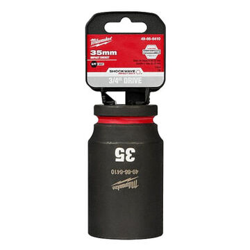 Socket Deep Length Impact, Black Phosphate Forged Steel, Square, 35 Mm, 3/4 In X 3-35/64 In, 6 Point