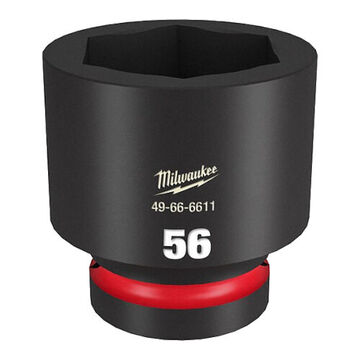 Socket Standard Length Impact, Black Phosphate Forged Steel, Square, 1 In X 3-15/64 In, 6 Point