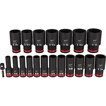 Socket Set Deep Impact, Forged Steel, 19 Pieces