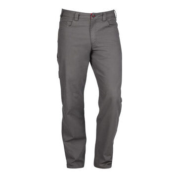 Pantalon de travail flexible robuste, 30 pouce, 68 % coton, 30.5 % polyester, 1.5 % élasthanne, gris