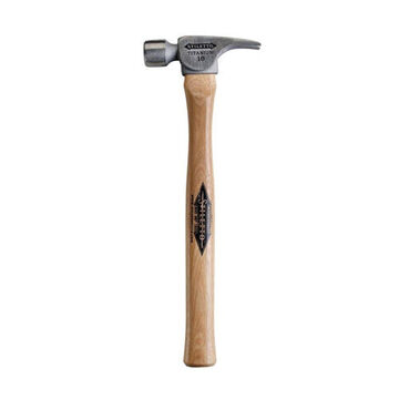 Heavy-Duty Face Hammer, Tan/Wood, Titanium Head, 16 in, 1.2 lb