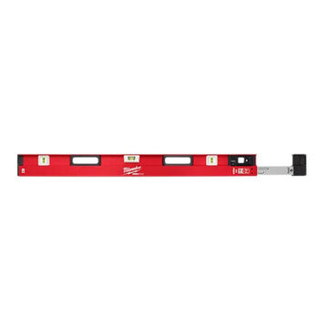Magnetic Expandable Level, Aluminum, 4.25 x 47.99 x 1.38 in, 1 Levels, 2 Plumbs