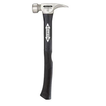 Straight Claw Face Hammer, Black, Titanium, 16 x 6.25 in, 12 oz