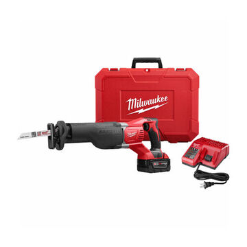 Cordless Reciprocating Saw Kit, Lithium-Ion, Steel/Plastic, 19 in