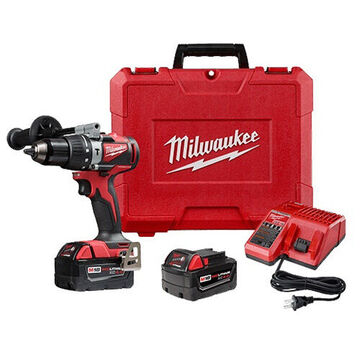 Brushless, Cordless Hammer Drill Kit, Glass-Filled Nylon, M18, 18 VDC, Lithium-Ion, 4 Ah, 1/2 in, 1800 rpm, 2.31 in X 7 in X 7.8 in