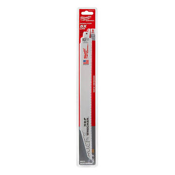 Blade Straight Back Reciprocating Saw, Bi-metal Tip, 12 In X 1 In X 0.062 In