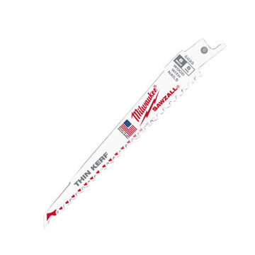 Blade Reciprocating Saw , Bi-metal Tip, 6 In X 0.75 In X 0.05 In