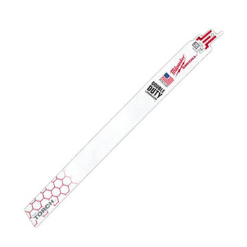 Blade Double Duty, Straight Back Reciprocating Saw , Bi-metal Tip, 12 In X 1 In X 0.043 In