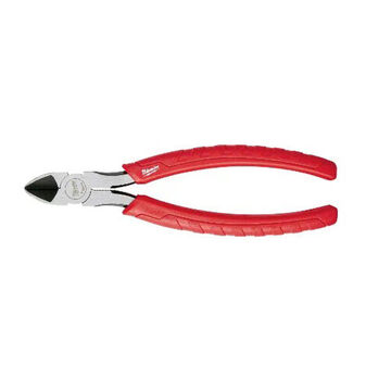 Plier Diagonal Cutting, Forged Alloy Steel, Comfort Grip, 8 In, Red